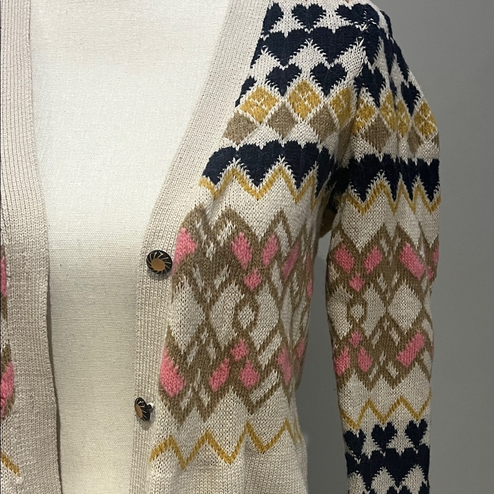 Anthropologie Yellow and Cream Striped Cardigan - Picture 2 of 5